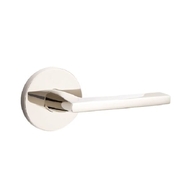 Emtek Helios Lever Left Hand Dummy Pair With Disk Rose for 1-1/4" to 2" Door Polished Nickel Finish PR 5059HLOUS14LH - main